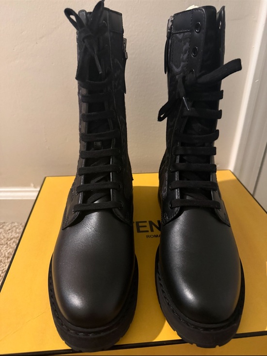 Fendi Shoes - Fendi Black Chelsea Rugged Sole Ankle Boots